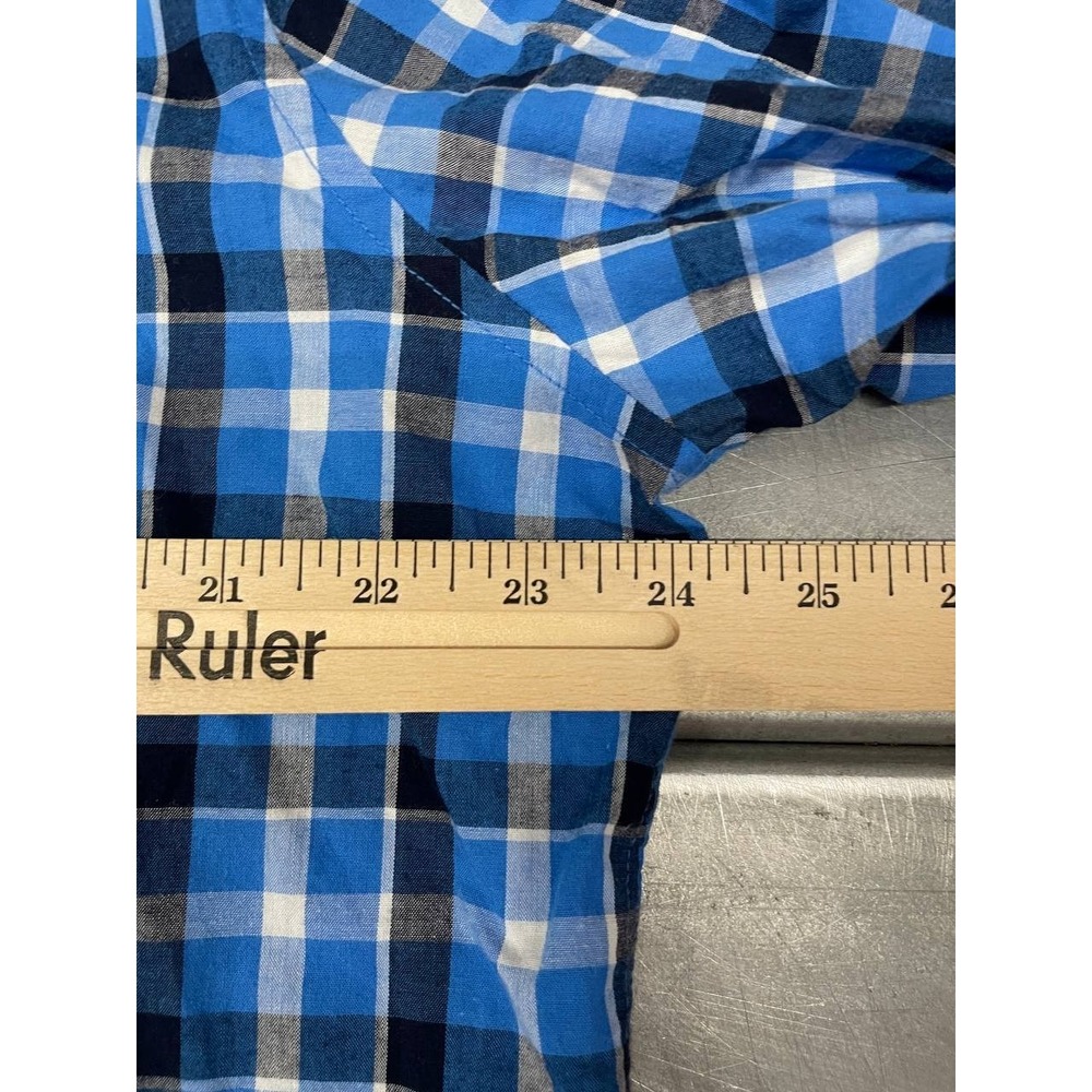 Gap Slim Fit Button Up Shirt Mens XL Blue Plaid Casual Work Long‎ Sleeve - Picture 5 of 8